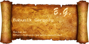 Babusik Gergely névjegykártya